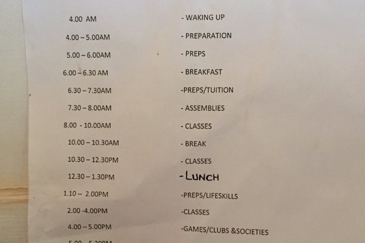 School routine at Molemuni