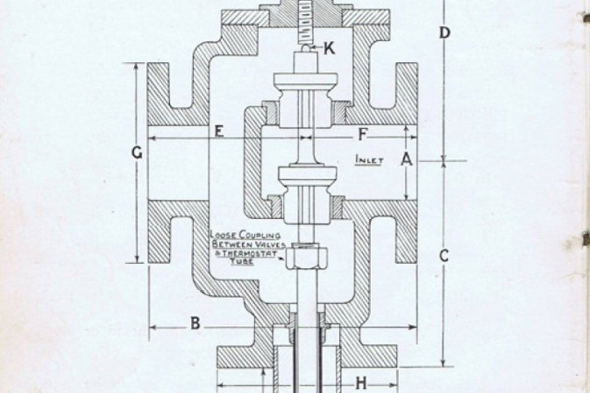 Dimension drawing for Horne standard steam valve