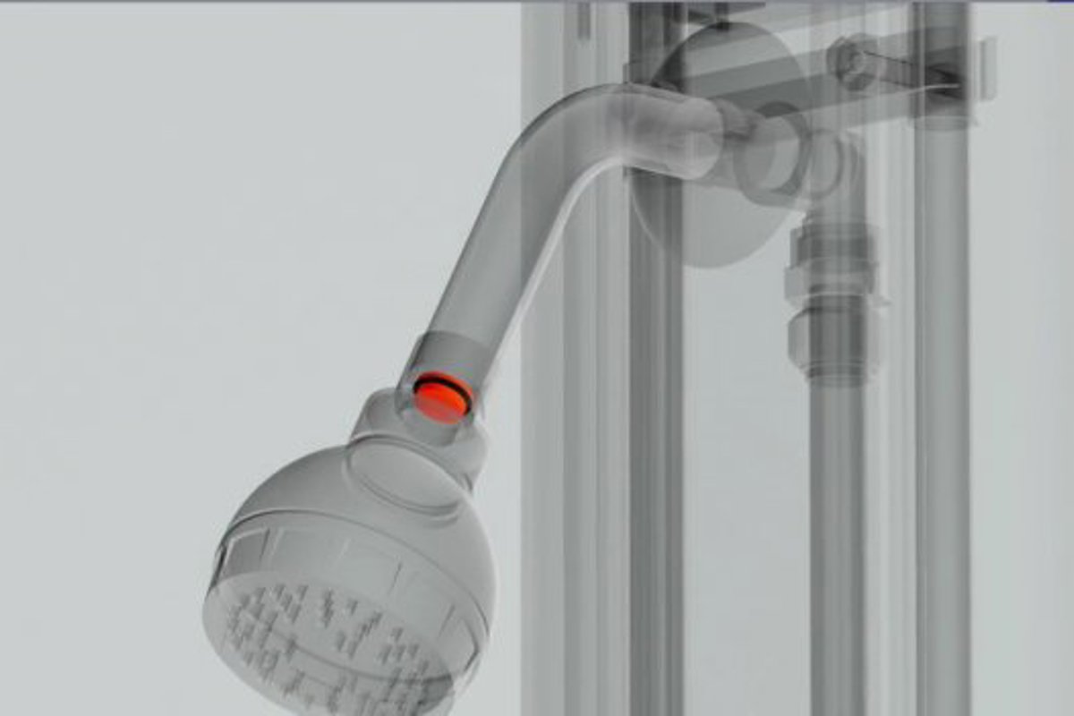 Flow regulator location for TX06A Horne showers