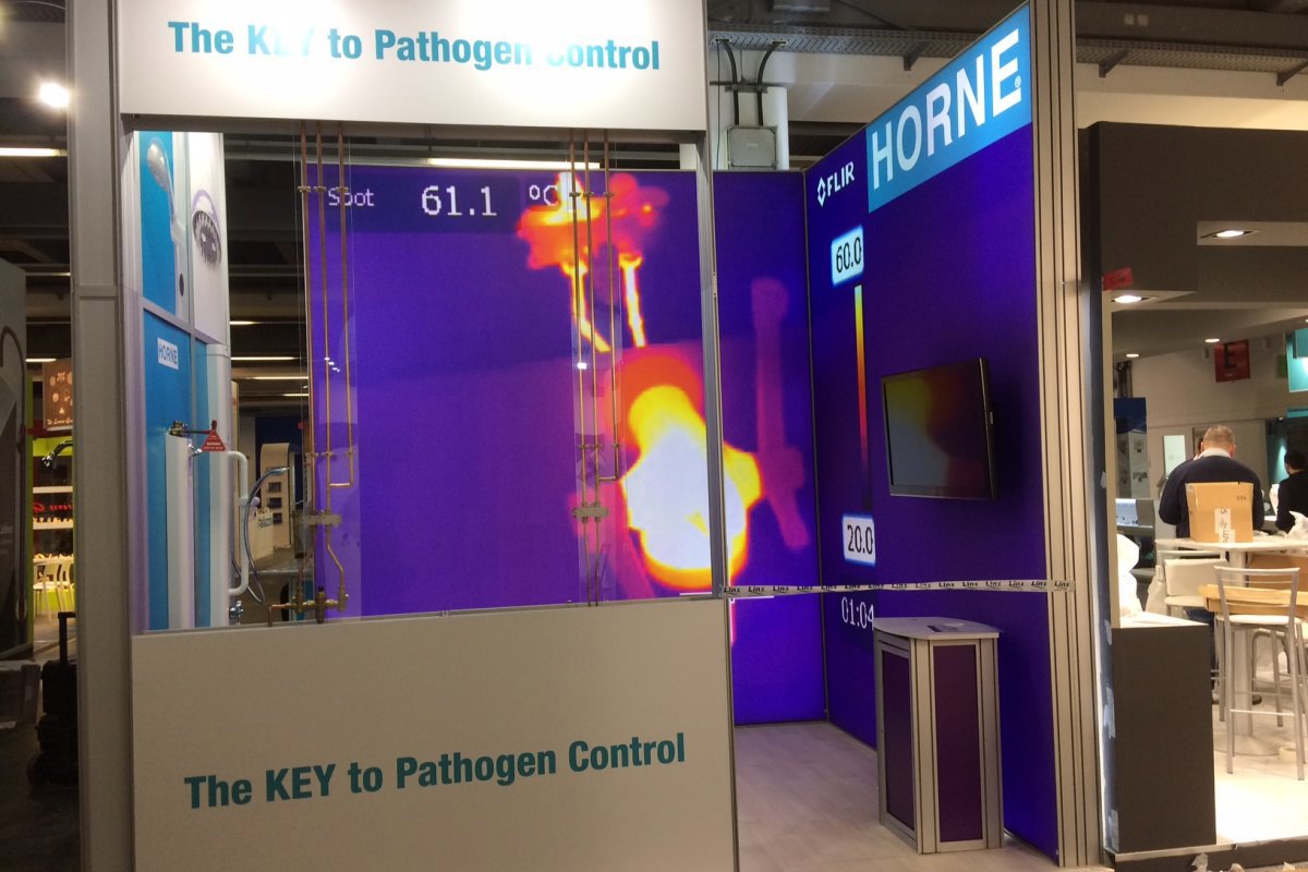 Horne exhibition stand ISH 2019 - ILTDU, In-line Thermal Disinfection Unit - the KEY to pathogen control