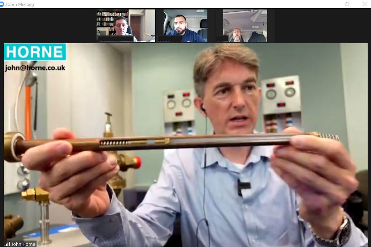 Zoom-in Maintenance Training; John Horne explaining the thermostatic element