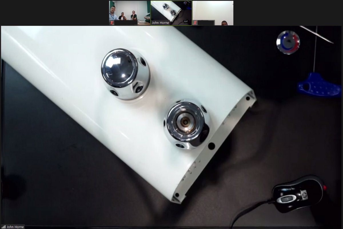 The TSV1-3 shower valve under the spotlight during a Zoom Maintenance Training session